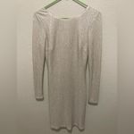 Bailey blue  Silver Metallic Long Sleeve Open Back Mini Dress Size Medium Photo 1