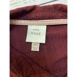 Knox Rose  Button Front Shirt Womens XXL Embroidery Collar Roll Tab Linen Blend Photo 5