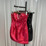 Maniju  Red Strapless Jewel Rhinestone Mini Dress Photo 7
