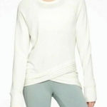 Athleta Serenity Criss Cross Sweatshirt L White Long Sleeve Modal Blend NWT Photo 0
