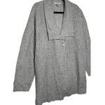 Woman Within Sweater Womens 1X 22/24 Shawl Collar Shaker Button Cardigan Gray Photo 3