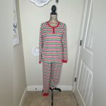 NTM: Pajamaramas Striped Waffle Knit Pajama Set Top & Drawstring Pants Sz M NWT Red Size M Photo 1