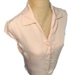 Kate Hill Petite 100% Silk Button Down Sleeveless Top Blouse Shirt Pink Photo 3