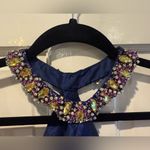 Wow! Prom & Pageant 100% Silk Formal Dress Sleeveless Gold Blue Y2K Size 4 Photo 4