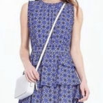 Banana Republic Floral Tiered Tile Print Ruffle Mini Dress Photo 0