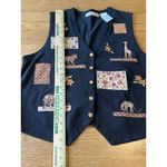 Victoria Jones Cotton Vest Medium Animal Safari Embroidered Teacher Casual Photo 7