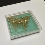 LIONS Letter L Brooch Pin Gold Tone Butterfly Insect NWOT Photo 5