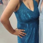 Morgan & Co Blue Prom Dress Photo 1
