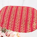 Benefit San Fransisco Pink and Ivory Woven Cosmetic Pouch Photo 0