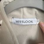 Misslook Long Jacket L/XL Whimsical Floral Tree Branch Beige Fall Trench Coat Brown Photo 3