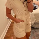 Boutique Cream Denim Romper Photo 0