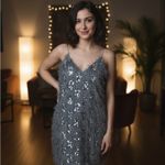 ZARA  Fringe Sequined Silver Mini Spaghetti Dress Photo 8