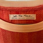 Free People Edgy PreppyTwo Toned Ribbed Orange Escape Tee Shirt Photo 2