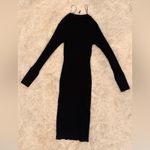 Reiss NWOT  Avery Rib Knit Body Con casual Midi-Dress in Black sz  M Photo 8