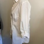 Apt. 9 POLKA DOT WOMANS BUTTON DOWN ROLL TAB SLEEVED BLOUSE WITH COVERED PLACKET SZ LG Photo 3