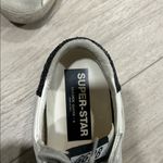 Golden Goose White Sneakers with Gold Star and Black Glitter Heel Tab Size 39 Photo 1