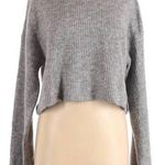 Divided Gray Cropped Sweater Photo 0