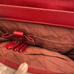 Via Borgospesso Milano Structured Leather Tote‎ in Crimson Red Photo 5