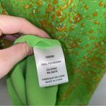 Rachel Zoe  Neon Green gold orange paisley tie neck loose fit top Size XS Photo 5