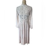 Nwt Blue B Boat Neck Romance Lace Boho Ruffle Women’s Maxi Dress size Small Pink Photo 3