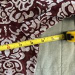 Anthropologie By  Jacquard Peasant Blouse Medium Wine Burgundy Cropped Photo 6