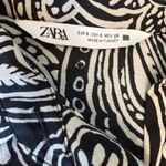 ZARA  Women's Black & White Paisley Print Long Sleeve Mini Shirt Dress S *no belt Photo 11