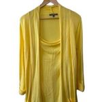 Ny Collection  Sunshine Yellow Lightweight Long Sleeve Cardigan w/ Attached Top M Photo 0