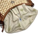 Faux Leather & Woven Straw Silver Accents Purse Brown Photo 10