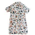 Rachel Zoe Linen Short Sleeve Button Up Tee Shirt Dress Multicolor Size Small Photo 3