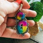 Rainbow Solar Quartz Sterling Silver Pendant Pink Photo 1