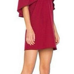 Alice + Olivia Jada Caped Dress in Bright Bordeaux Burgundy Size S Photo 0