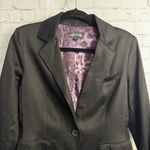 Rampage Vintage Deadstock y2k  black one button blazer with animal print lining M Photo 4