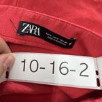 ZARA  Skirt Womens Small Red Linen Blend High Waist‎ Mini Casual Summer Photo 2