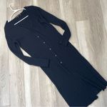 Theory Wool Duster cable-knit long cardigan womens Navy Blue (medium) minimalist Photo 0
