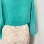 The Clothing Company Cold Shoulder Chiffon Crochet Dress Photo 3