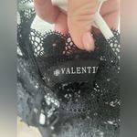 Valentine black lace thong bodysuit, high neck, front opening, elbow sleeves; M Size M Photo 5