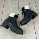 Olivia Miller Alie Sherpa Cuff Lug Sole Boots 6.5 Black Croc Faux Leather $89 Photo 3