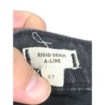 Madewell Black Rigid Denim A Line Jean Skirt 27 Cut Out Raw Hem Grunge Goth Y2K Photo 6