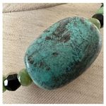 Sterling silver turquoise jade and onyx chunky artisan necklace Blue Photo 9