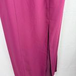 DESSY COLLECTION Cutaway Shoulder Crepe Column Gown Halter Criss Cross Back 14 Red Photo 4