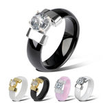 Boutique NEW Women's 1 Carat Simulated Diamond Pink Ceramic Engagement Ring, Size 6 Photo 10
