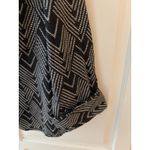 Womens Black White Zig Zag Pattern Button Down Shirt Long Sleeve Photo 2