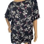 Lane Bryant  Floral Pattern Short Sleeve Blouse With Ruffled Sleeves Photo 0
