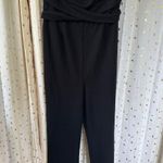 Blashe Women's Special Occasion Strapless Front Cross Back Tie Wide Leg Jumpsuit Black Size L Photo 1