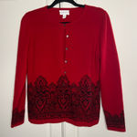 Charter Club  100% Cashmere Lace Print Cardigan Photo 0