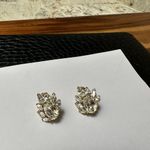 Trifari Gorgeous Signed  Clear Rhinestone / Gold Tone Clip-on Clip On Earrings Photo 1