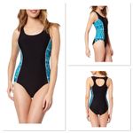 Catalina One Piece Swimsuit/Built in Bra, Size Small (4-6) Beach Black Blue New Photo 1