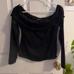 Amazon Off the shoulder black long sleeve top Photo 0