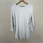 Free People We the Free Split Side Tuesday Tunic V-Neck Knit Top Size Large Light Grey Photo 6