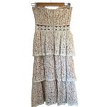 Lulu’s Adorn White Lace Strapless Midi Bridal Dress Small Photo 9